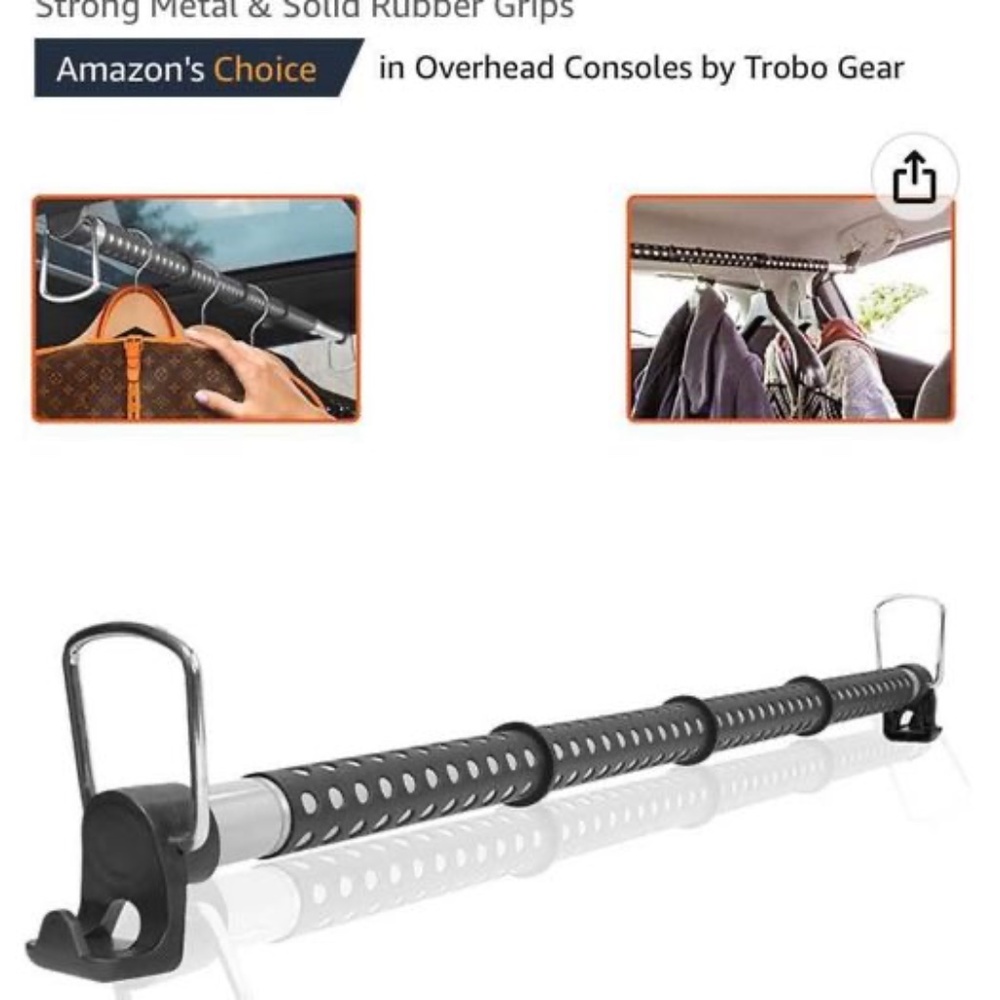 Car Clothes Hanger Bar, Heavy Duty Adjustable Telescopic Vehicle Clothing 35’’ t